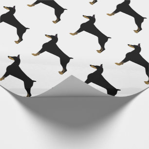 Doberman Pinscher Basic Dog Breed Illustration Wrapping Paper