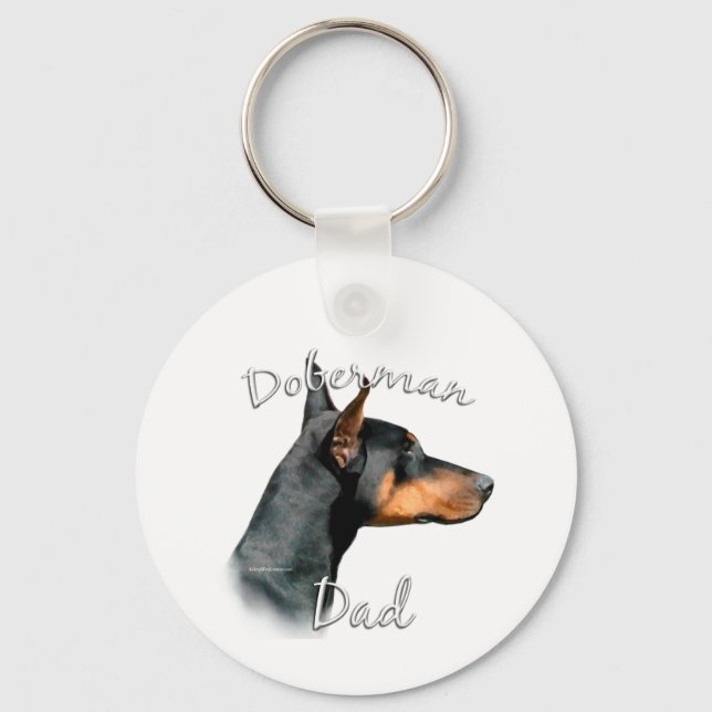 Doberman Pinscher (blk) Dad 2 Key Ring (Front)