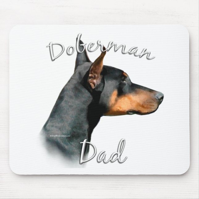 Doberman Pinscher (blk) Dad 2 Mouse Mat (Front)