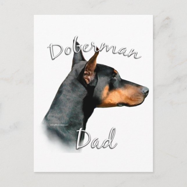 Doberman Pinscher (blk) Dad 2 Postcard (Front)
