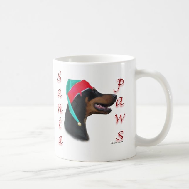 Doberman Pinscher (blk) Santa Paws Coffee Mug (Right)
