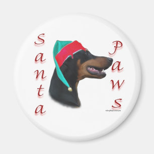 Doberman Pinscher (blk) Santa Paws Magnet