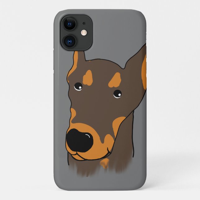 doberman pinscher Cartoon iPhone / iPad case (Back)