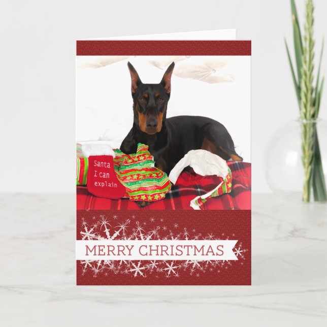 Doberman Pinscher Christmas Card (Front)