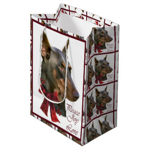 Doberman Pinscher Christmas Medium Gift Bag