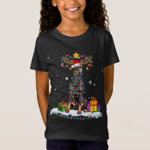 Doberman Pinscher Christmas Reindeer Christmas Lig T-Shirt