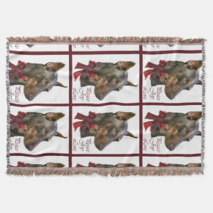 Doberman Pinscher Christmas Throw Blanket