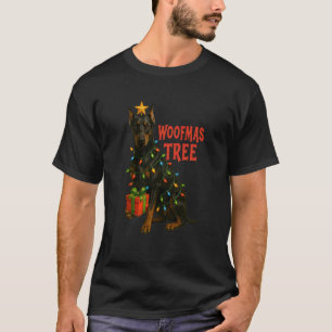 Doberman Pinscher Christmas Tree Lights Woofmas Pe T-Shirt