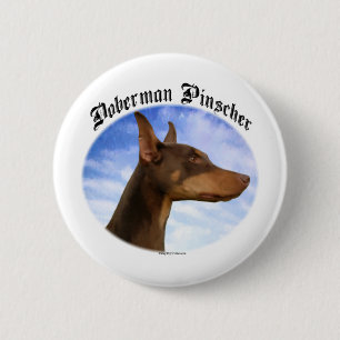 Doberman Pinscher Clouds - Button