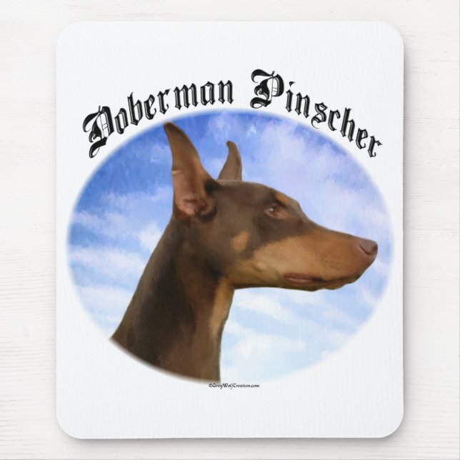 Doberman Pinscher Clouds Mouse Mat (Front)