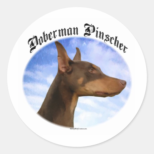 Doberman Pinscher Clouds - Sticker (Front)