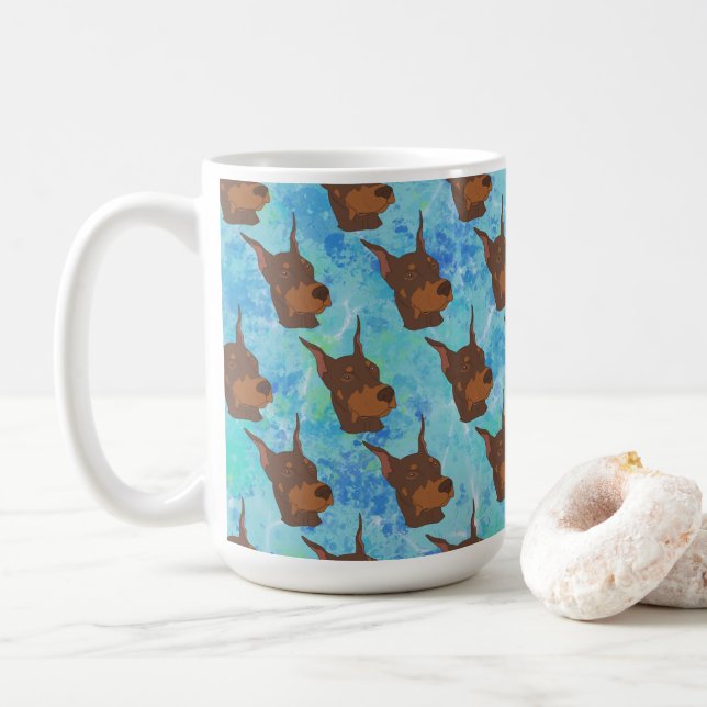 Doberman Pinscher  Coffee Mug (With Donut)