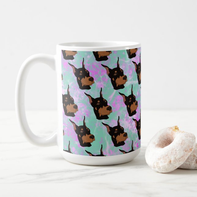 Doberman Pinscher  Coffee Mug (With Donut)