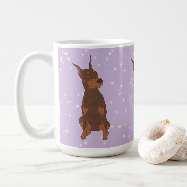 Doberman Pinscher  Coffee Mug (With Donut)
