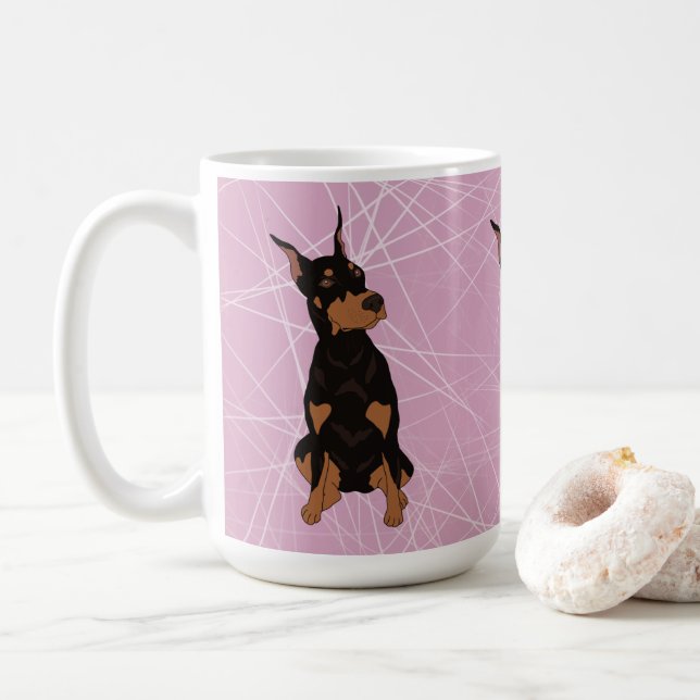 Doberman Pinscher  Coffee Mug (With Donut)
