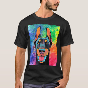 Doberman Pinscher Colourful Dobie Apparel T-Shirt