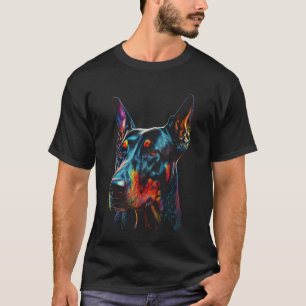 Doberman Pinscher Colourful Dog Mum Dad Men Women T-Shirt