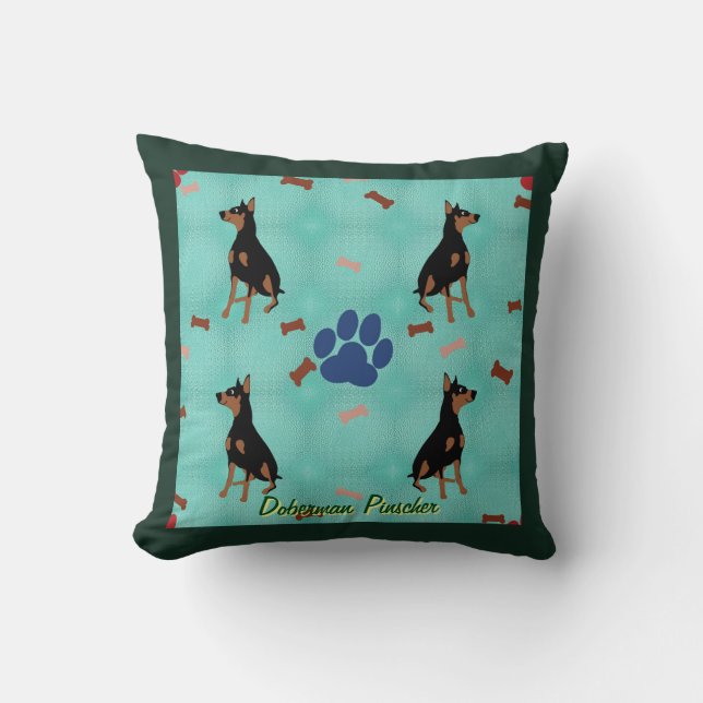 Doberman Pinscher Cushion (Front)