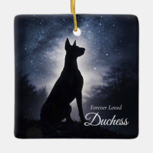 Doberman Pinscher Custom Name Memorial Ceramic Ornament