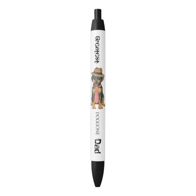 Doberman Pinscher Dad Black Ink Pen (Front Vertical)