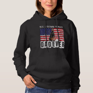 Doberman Pinscher Dad Usa American Flag Dog  Owner Hoodie