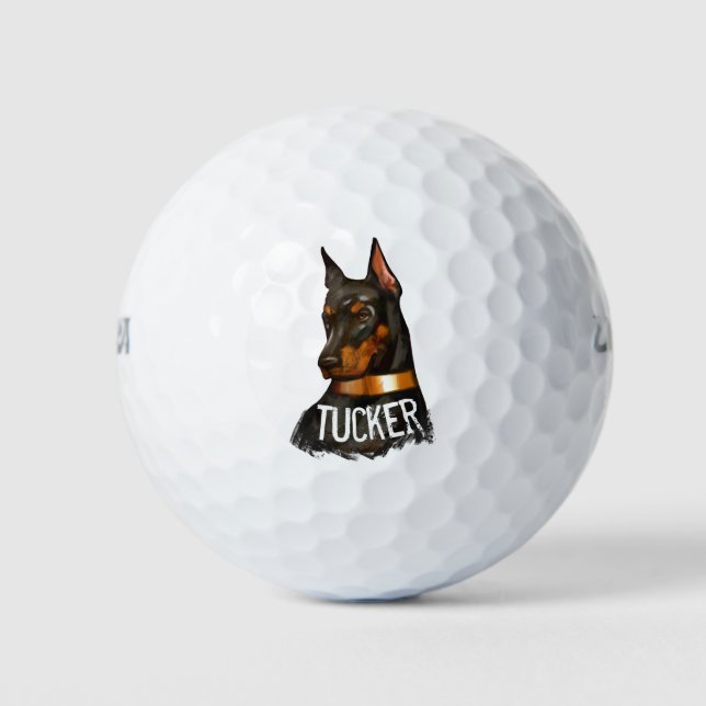 Doberman pinscher, dobie pinscher dog lover golf balls (Front)