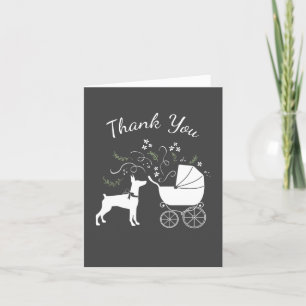 Doberman Pinscher Dog Baby Shower Thank You Card
