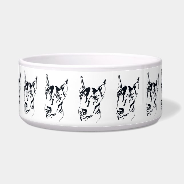 Doberman Pinscher Dog Bowl (Front)