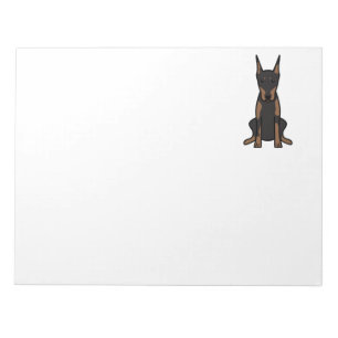 Doberman Pinscher Dog Cartoon Notepad