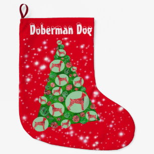 Doberman Pinscher Dog Christmas Tree Decoration Large Christmas Stocking