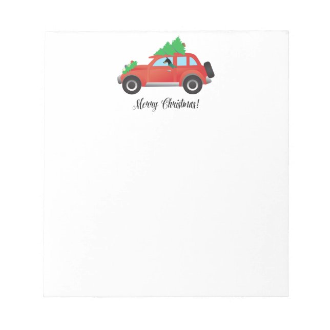 Doberman Pinscher Dog Driving a Car - tree on top Notepad (Front)