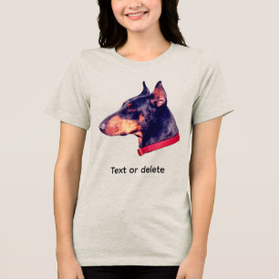 Doberman Pinscher Dog Face Personalized Tri-Blend Shirt