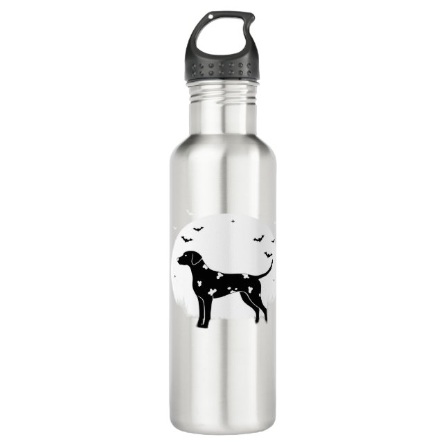 Doberman Pinscher Dog – Halloween Moon Silhouette  710 Ml Water Bottle (Front)