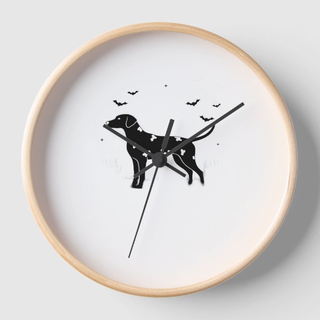 Doberman Pinscher Dog – Halloween Moon Silhouette  Clock (Front)