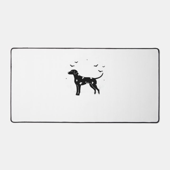 Doberman Pinscher Dog – Halloween Moon Silhouette  Desk Mat (Front)