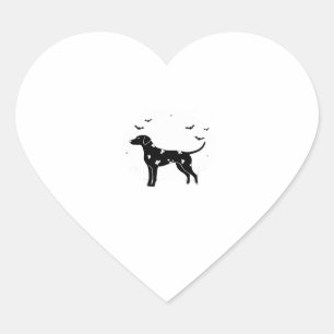Doberman Pinscher Dog – Halloween Moon Silhouette  Heart Sticker