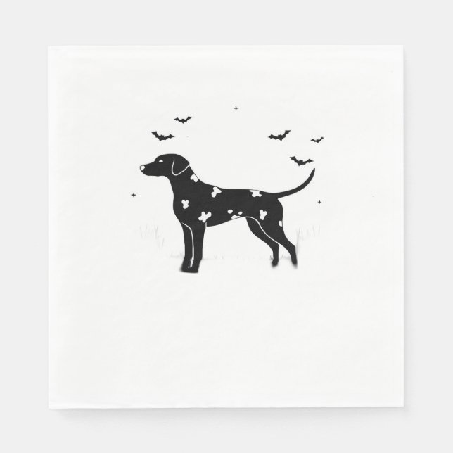 Doberman Pinscher Dog – Halloween Moon Silhouette  Napkin (Front)
