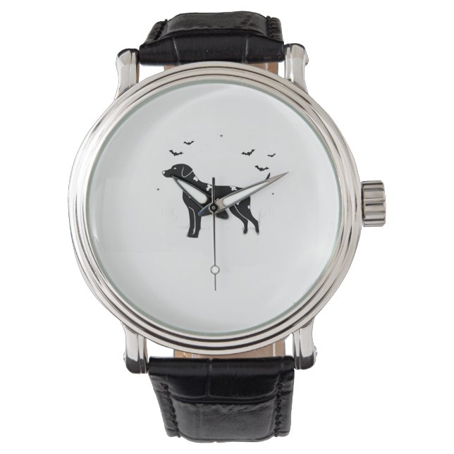 Doberman Pinscher Dog – Halloween Moon Silhouette  Watch (Front)