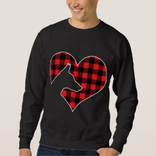 Doberman Pinscher Dog Merry Christmas Buffalo Plai Sweatshirt