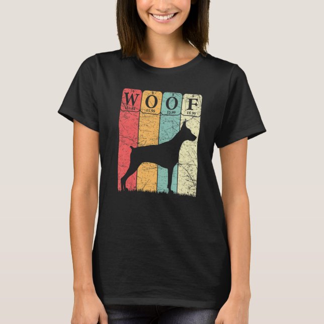 Doberman Pinscher Dog Periodic Table Elements Dog  T-Shirt (Front)