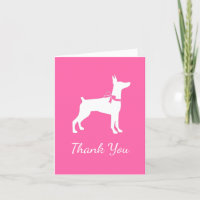 Doberman Pinscher Dog Pink Girl Thank You Cards