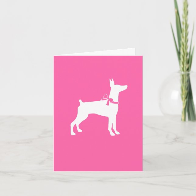 Doberman Pinscher Dog Pink Thank You Card (Front)