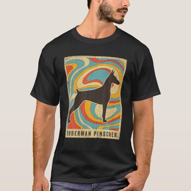 Doberman Pinscher Dog Retro Vintage T-Shirt (Front)