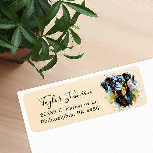 Doberman Pinscher Dog Return Address Label