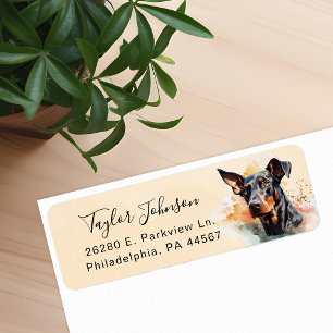 Doberman Pinscher Dog Return Address Label