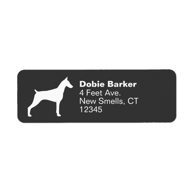 Doberman Pinscher Dog Silhouette Return Address (Front)