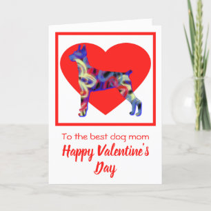 Doberman Pinscher Dog Silhouette Valentine’s Day Thank You Card