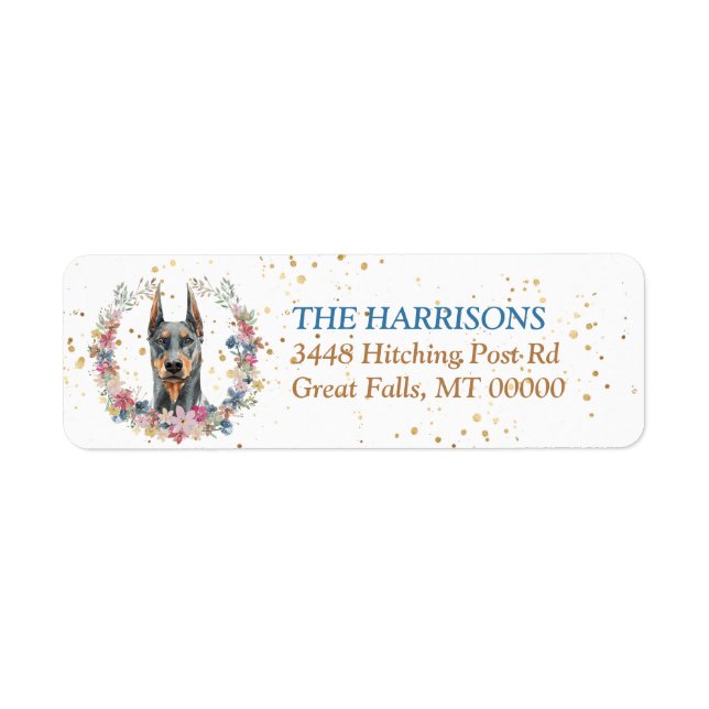 Doberman Pinscher Dog Spring Flowers Wreath (Front)