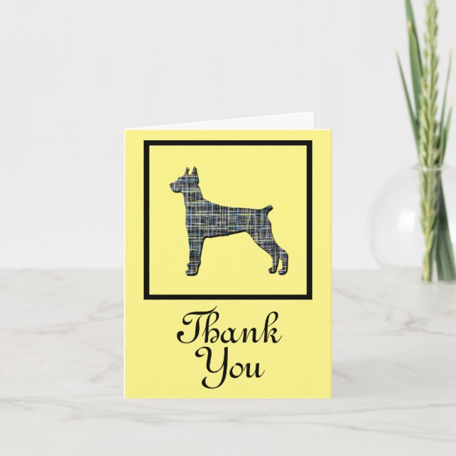 Doberman Pinscher Dog Thank You Greeting Card (Front)