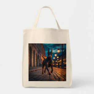 Doberman Pinscher Elegant Grocery Tote Bag
